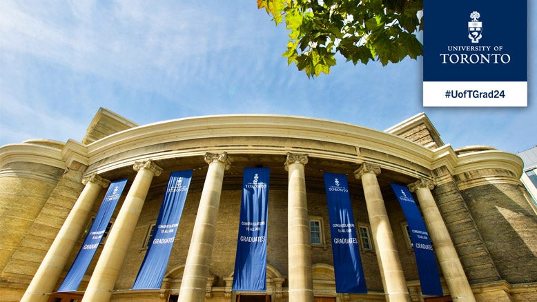Exterior of Convocation Hall with blue sky in the background