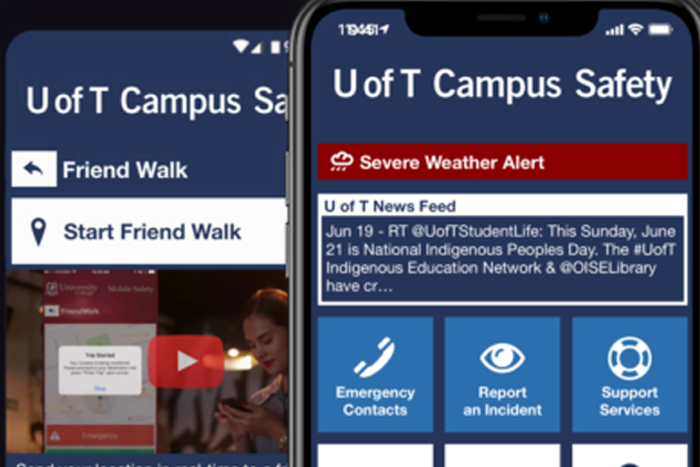 campus safety mobile app on a phone