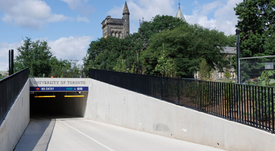 The entrance to the Landmark Garage