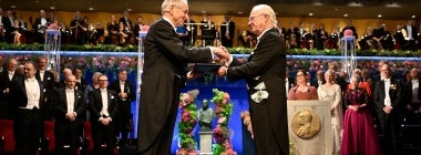 Geoffrey Hinton receiving the Nobel Prize