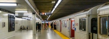 TTC Subway at the platform of Victoria Park station