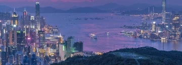 Hong Kong skyline at dusk