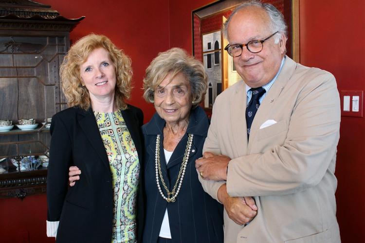 photo of Rose Wolfe with provost and former master of Massey College