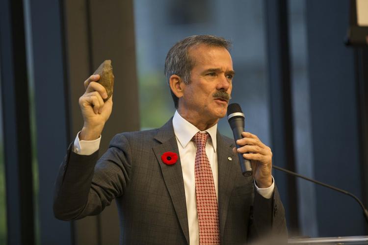 Photo of astronaut Chris Hadfield speaking at Rotman