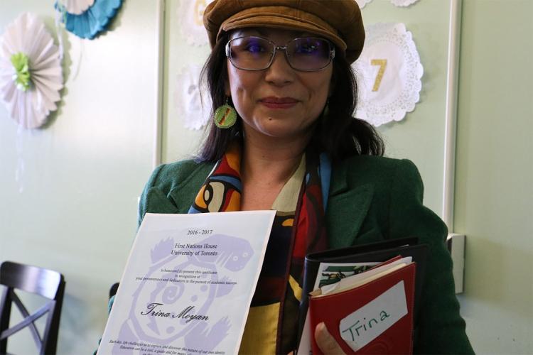 student, Trina Moyan at First Nations House grad ceremony