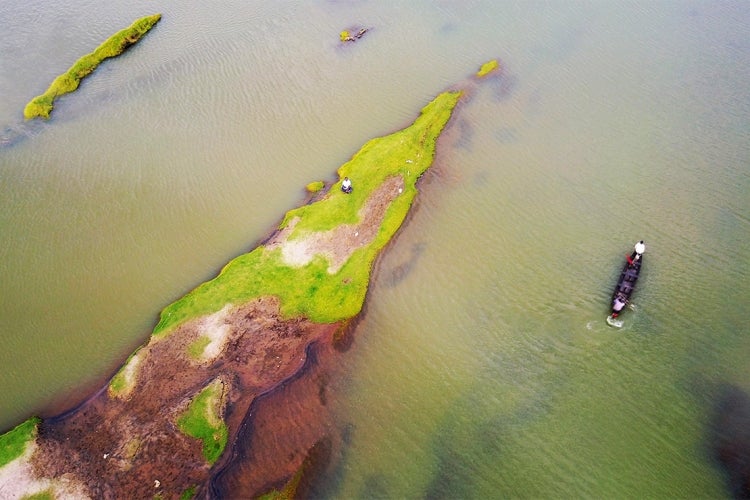 aerila view of a section of the Nile river