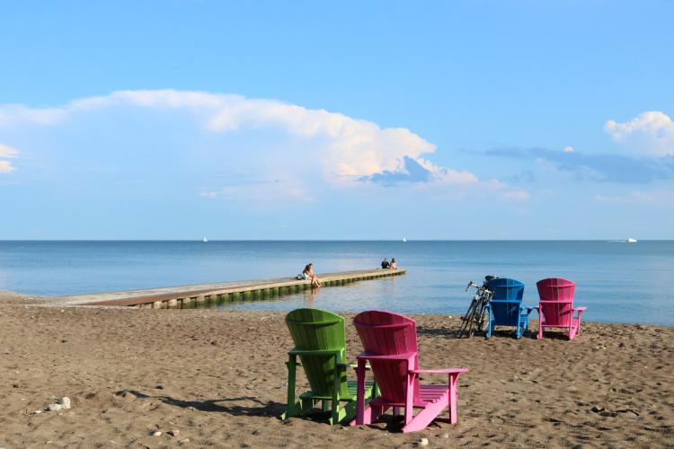 Toronto beach on a sunny summer day