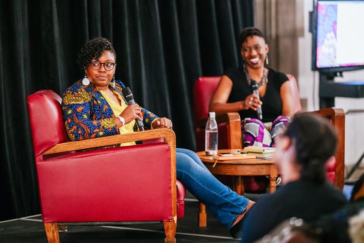 Photo of LaToya Brackett and Janelle Joseph on stage