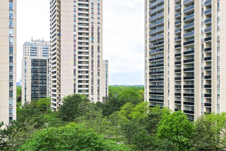 An apartment block in Toronto that's set amongst trees