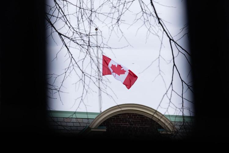 Photo of flag at half mast