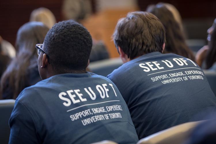 Photo of students wearing See U of T t-shirts