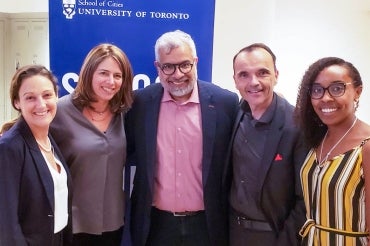 From left to right: Lara Muldoon, Shauna Brail, Nouman Ashraf, Daniele Zanotti, Nakia Lee-Foon