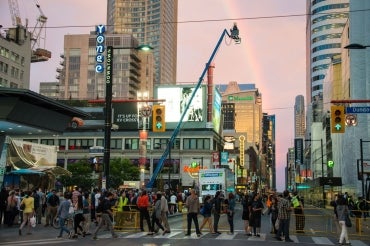 photo of filming on Yonge Street