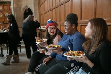 Students seated having lunch at the 2020 Black History Month Luncheon