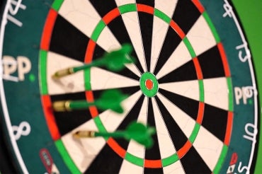 close up of a dartboard