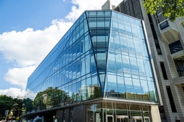 exterior view of the new Robarts Commons in summer