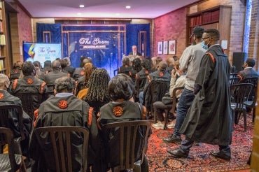 view of the crowd assembled for the African scholars event