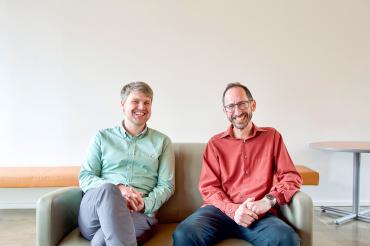 Post-doctoral researcher Johannes Hoelzemann (left) and Yoram Halevy, director of TEEL and a professor in the Department of Economics