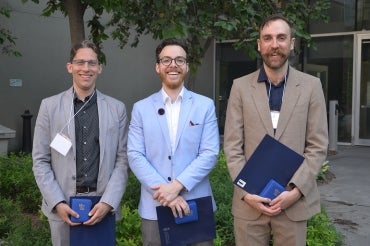 Photo of three U of T winners of the Governor General's academic gold medal