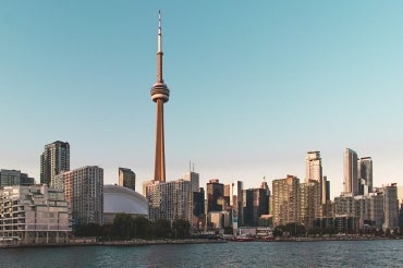 Photo of Toronto's skyline, including the CN Tower