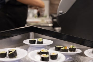 sushi plates being served at UTSC