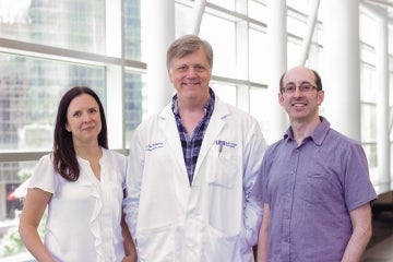 Photo of researchers Sonya MacParland, Ian McGilvray and Gary Bader