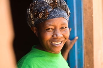 Photo of Mary Louise, a survivor of the Rwandan genocide