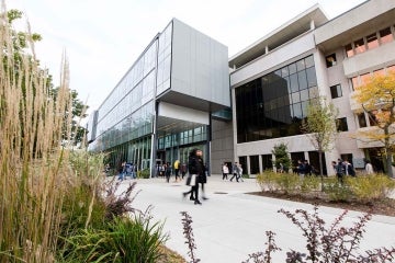 Photo of students walking on campus at U of T Mississauga