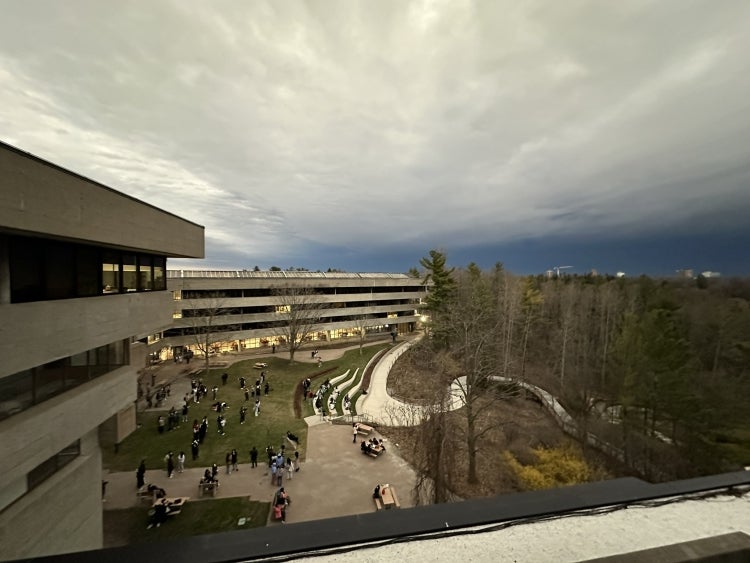 Moon's shadow as seen from the University of Toronto Scarborough campus